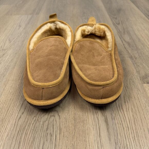 L.L. Bean Slipper Shoes Mens Size 12 Brown Suede Shearling Lined Moccasin Indoor main image 8